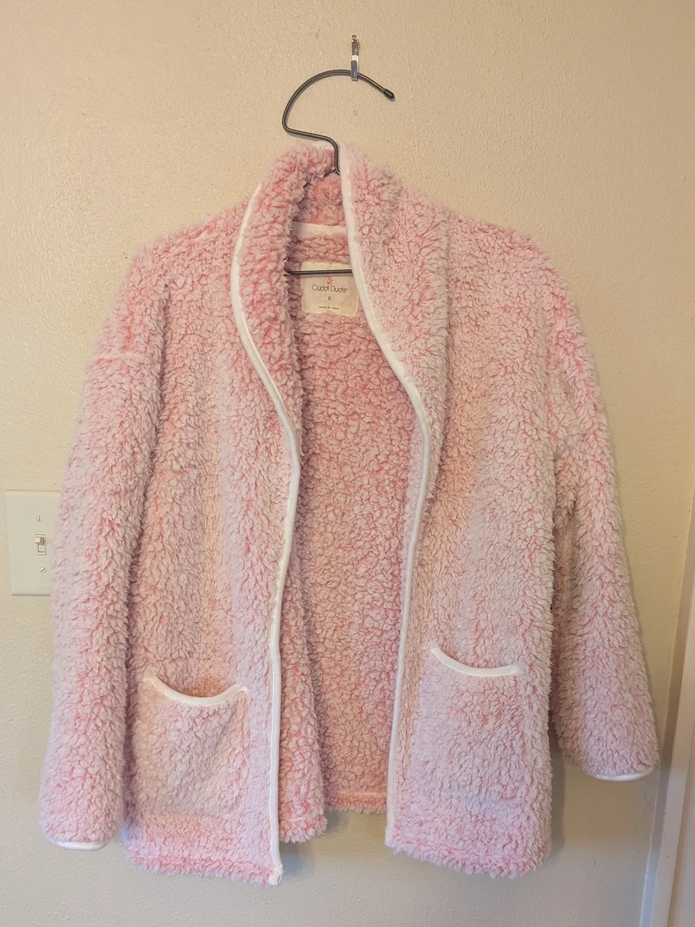 NWT Cuddl Duds Pink Sherpa Cardi Small - Picture 2 of 9
